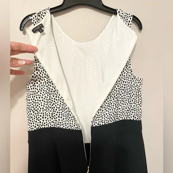 Talbots Black & White Polka Dot Dress Sz 12P - Picture 9 of 14